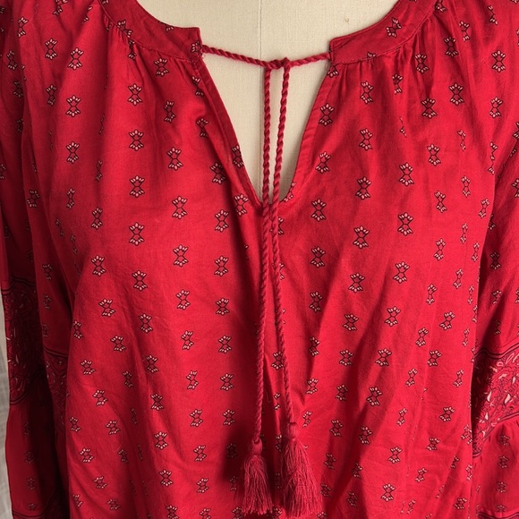 SALE Red Printed Blouse - Picture 2 of 5